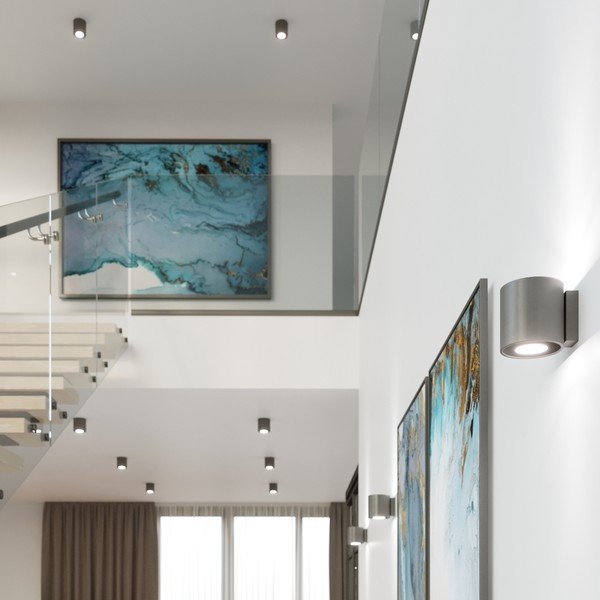 Temno sivo točkovno svetilo ø 10 cm Roda – Sollux-image-1