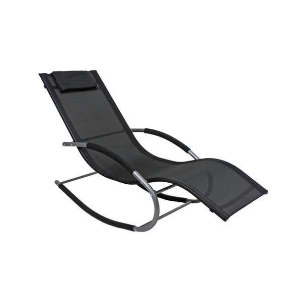 Črn kovinski vrtni ležalnik Naxos – Garden Pleasure