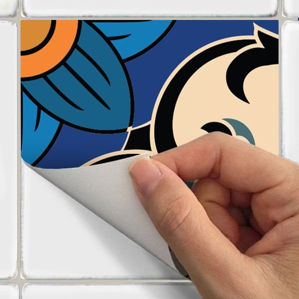 Komplet 60 dekorativnih stenskih nalepk Ambiance Toundra, 10 x 10 cm-image-1