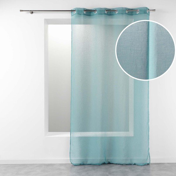 Turkizna prosojna zavesa 140x280 cm Telma – douceur d'intérieur-image-2