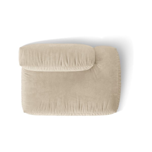 Bež žameten modul za sedežno garnituro (desni kot) Martina – Micadoni -image-3