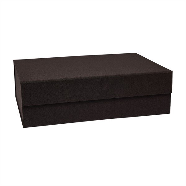 Temno rjava kartonasta škatla za shranjevanje s pokrovom 45x33x15 cm Hako – OYOY Living Design