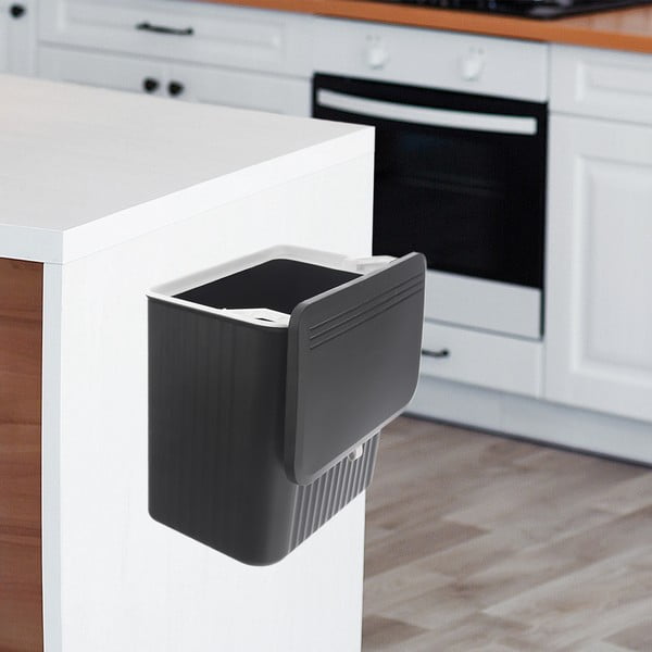 Črn plastičen koš za smeti 13 l – Orion-image-2