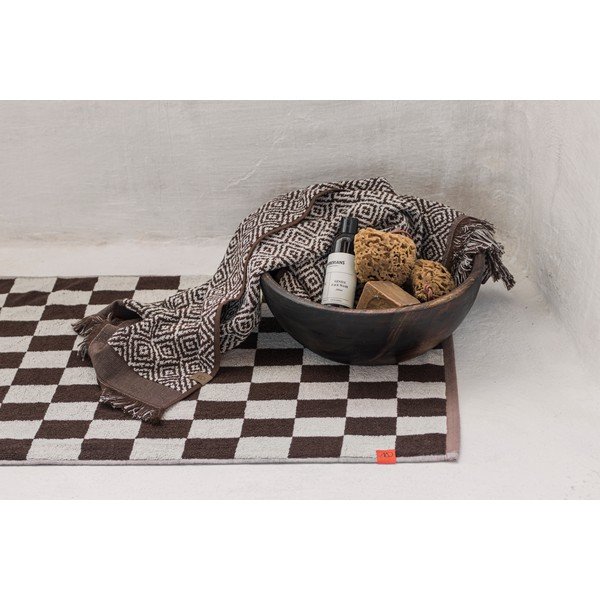 Rjava kopalniška preproga iz organskega bombaža 50x80 cm Retro – Mette Ditmer Denmark-image-1