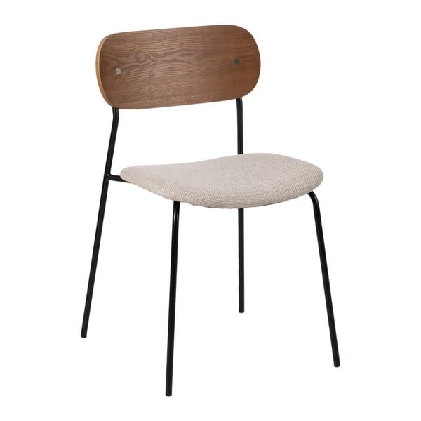 Rjavo-kremno beli jedilni stoli v kompletu 4 ks Moe – Ixia