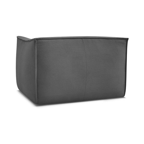 Temno siv fotelj iz rebrastega žameta Giorgia – Bobochic Paris-image-3