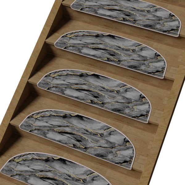 Sivi komplet preprog za stopnice 16 ks 20x65 cm Golden Marble – Vitaus-image-1