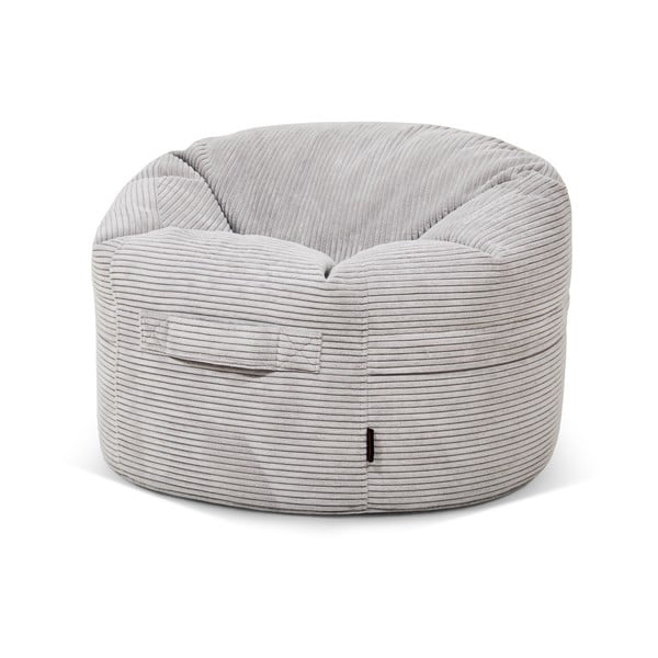Svetlo siva otroška vreča za sedenje iz rebrastega žameta Roll 80 – SLOWDOWN