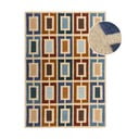 Modra/oranžna ročno tkana volnena preproga 80x150 cm Retro Blocks – Flair Rugs