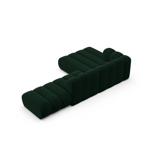 Temno zelena kotna sedežna garnitura (levi kot) Lupine – Micadoni Home-image-3