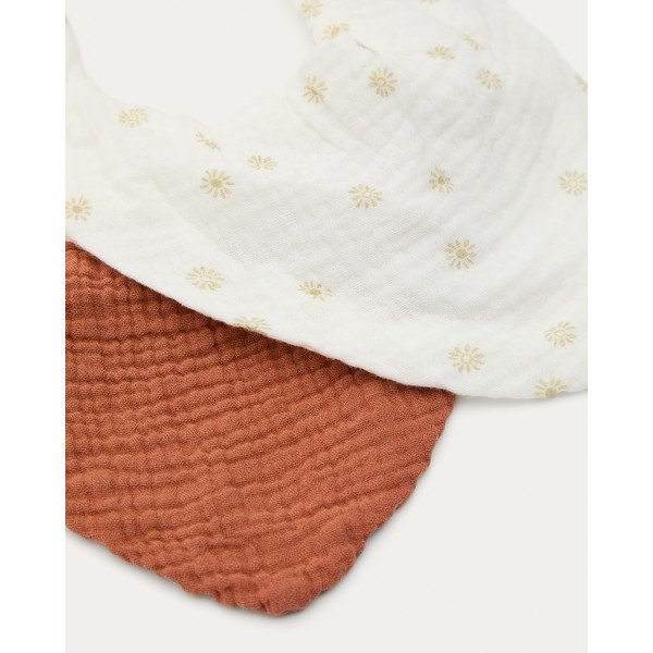 Kremno beli/v barvi terakote bombažni slinčki v kompletu 2 ks Olna – Kave Home-image-3