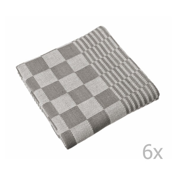Komplet 6 sivih čajnih brisač Tiseco Home Studio Mineur, 65 x 65 cm