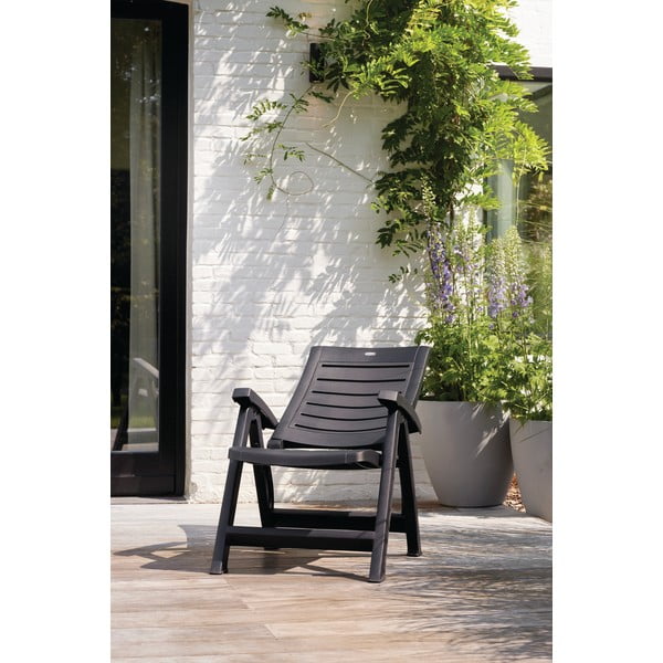 Temno siv plastičen vrtni stol Aruba – Keter-image-2