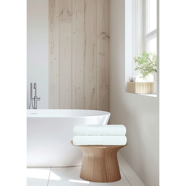 Bele frotirne bombažne brisače v kompletu 2 ks 70x140 cm – Good Morning-image-4