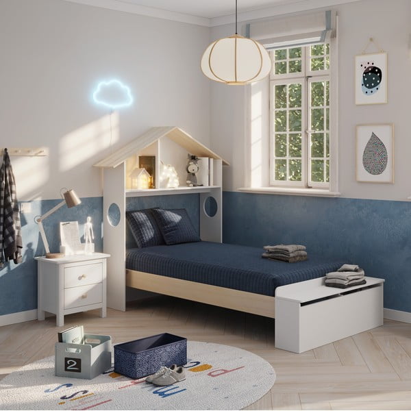 Bela otroška nočna omarica iz masivnega bora Max – Marckeric-image-1