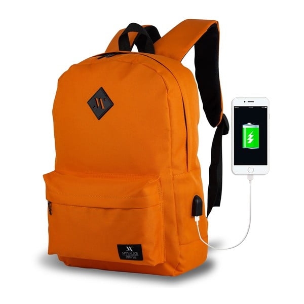Oranžni nahrbtnik s priključkom USB My Valice SPECTA Smart Bag