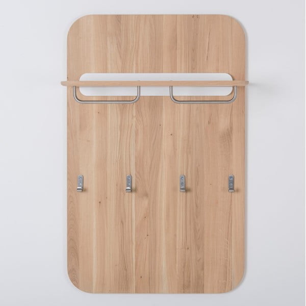 Stenski obešalnik iz hrastovega lesa Gazzda Ena-image-1