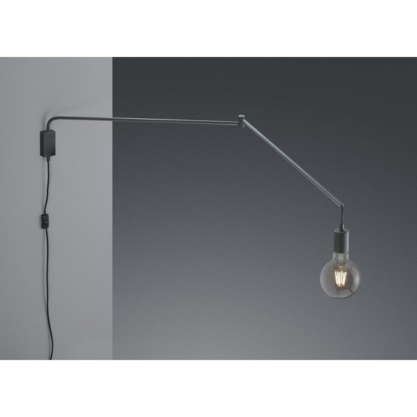 Mat črna stenska svetilka z upogljivo konstrukcijo z vtikačem Line – Trio-image-2