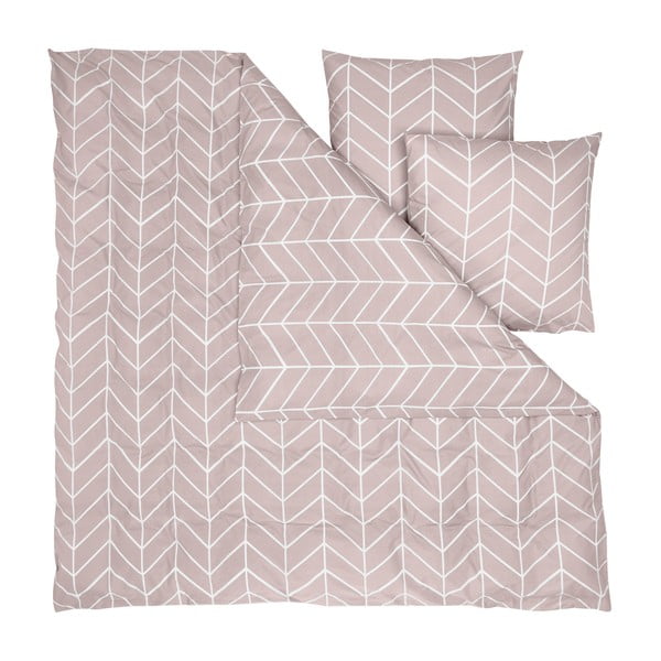 Rožnata bombažna posteljnina by46, 200 x 200 cm