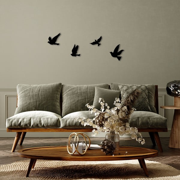 Kovinske stenska dekoracija v kompletu 4 ks 18x20 cm Birds – Wallity-image-3