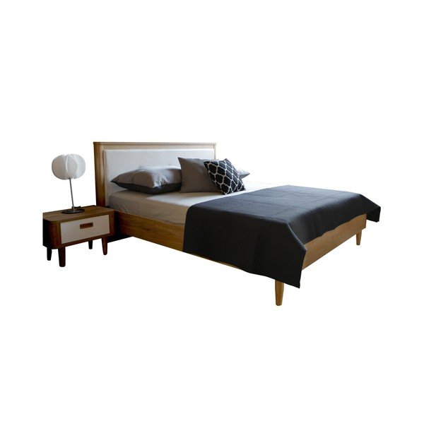 Bela zakonska postelja Mazzini Beds Scandi, 140 x 200 cm-image-4