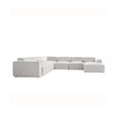 Kremno bela kotna sedežna garnitura (levi kot/v obliki črke "U") Flex Felix – Miuform