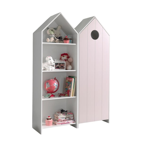 Bela/svetlo rožnata odprta otroška garderobna omara 115x171,5 cm CASAMI – Vipack