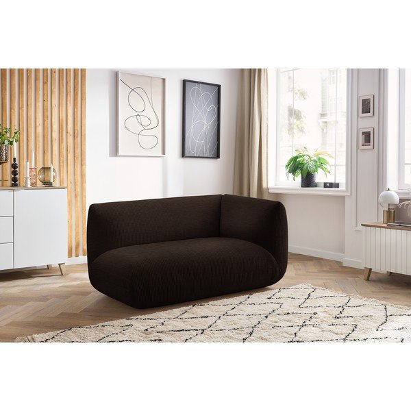 Temno rjav modul za sedežno garnituro iz rebrastega žameta (desni kot) Lecomte – Bobochic Paris-image-1