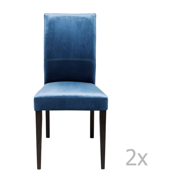 Komplet 2 modrih jedilnih stolov z nogami iz bukovega lesa Kare Design Mara