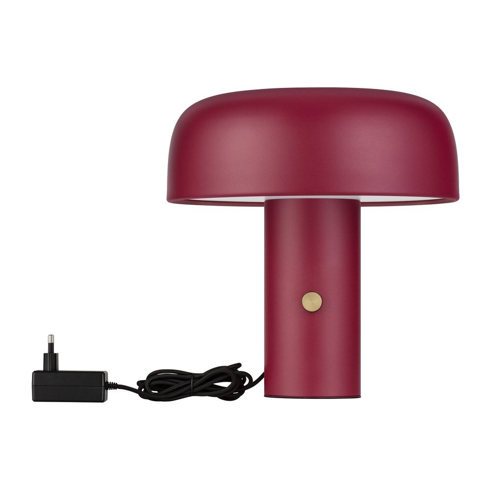 Bordo rdeča kovinska LED zatemnitvena namizna svetilka (višina 31 cm) Noelia