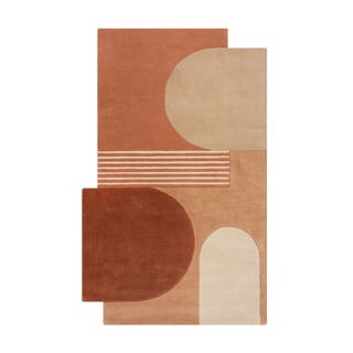 Ročno tkana volnena preproga v barvi terakote 200x290 cm Lozenge Terracotta – Flair Rugs