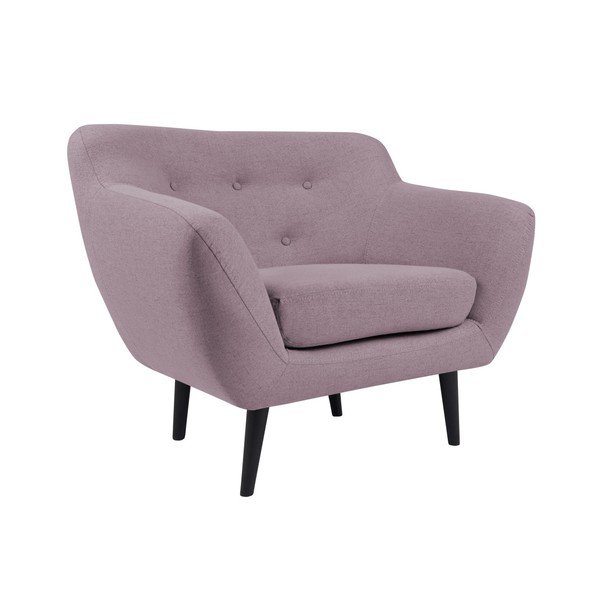Roza fotelj z rjavimi nogami Mazzini Sofas Piemont-image-3