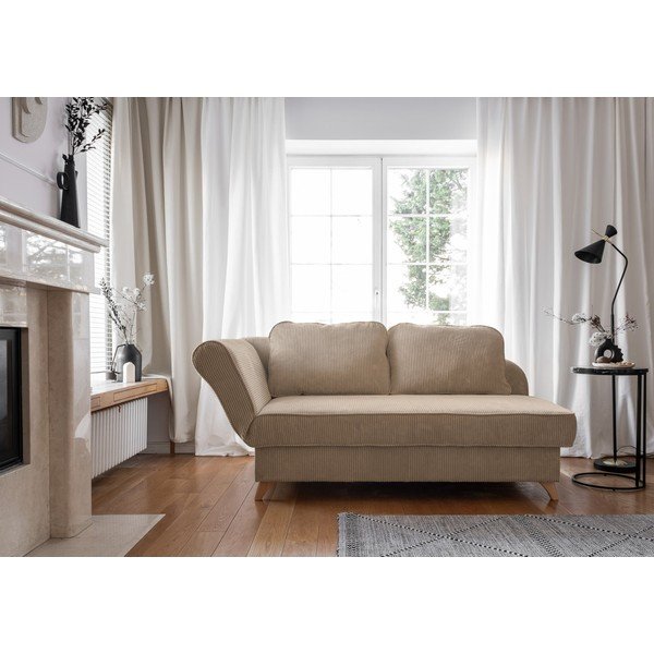 Sivorjav ležalnik iz rebrastega žameta (levi kot) Chic Charlotte – Miuform-image-1