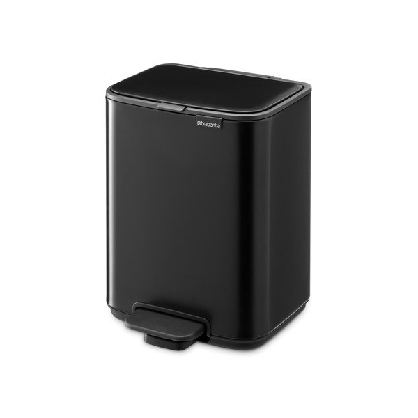Mat črn jeklen koš za smeti s pedalom 4 l Bo – Brabantia