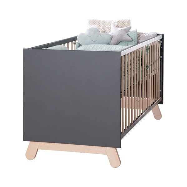 Otroška posteljica v sivi in naravni barvi 70x140 cm Jara – Roba-image-2