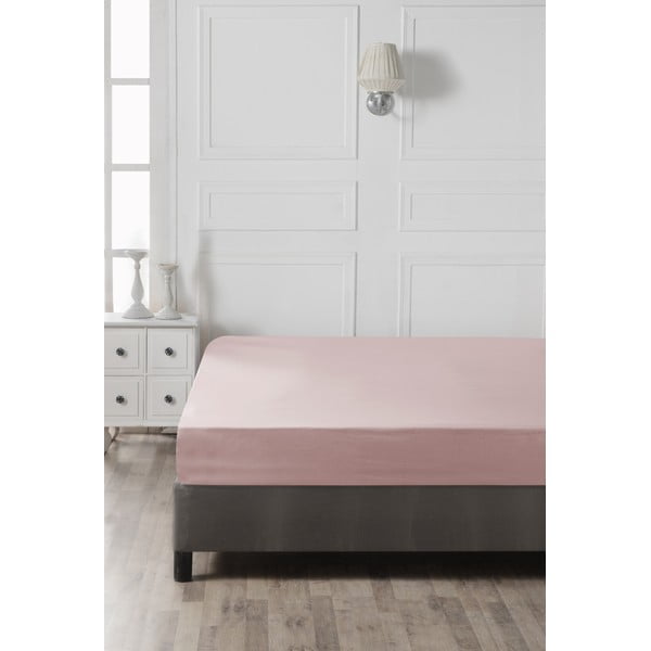 Roza bombažna napenjalna rjuha 160x200 cm - Mijolnir-image-2