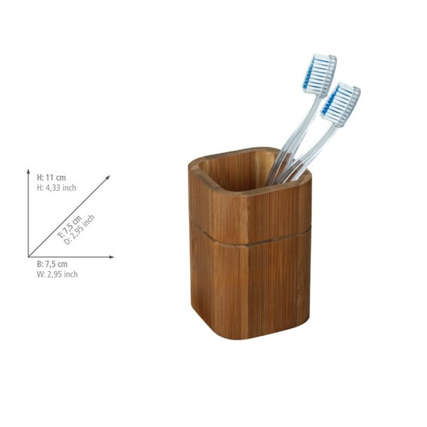 Rjav bambusov lonček za zobne ščetke Serro – Wenko-image-4