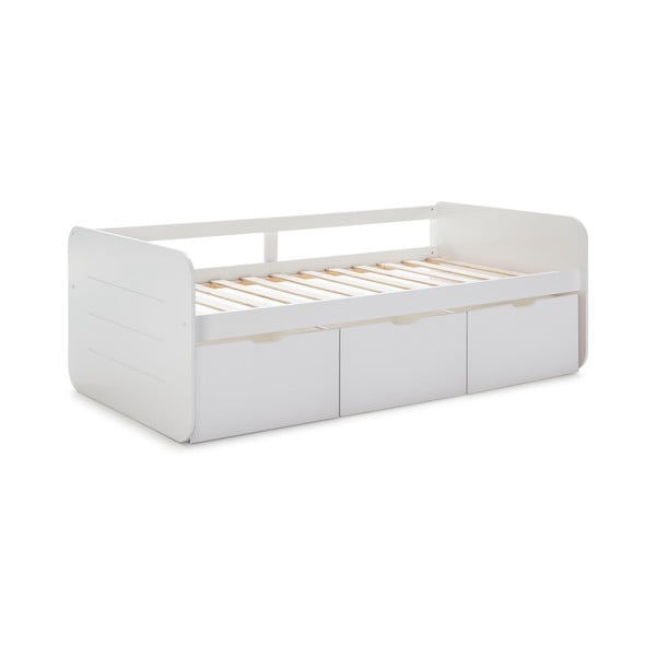 Bela otroška postelja s prostorom za shranjevanje 90x190 cm Abbott – Marckeric-image-3