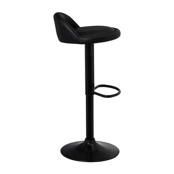 Črni barski stoli z nastavljivo višino iz umetnega usnja v kompletu 2 ks (višina sedeža 72 cm) – Casa Selección-image-1