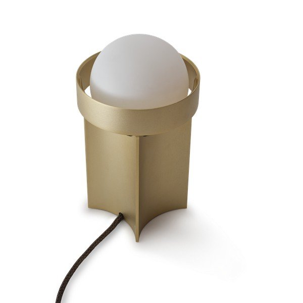 Zatemnitvena namizna svetilka v zlati barvi s steklenim senčilom (višina 22 cm) Loop – tala-image-3