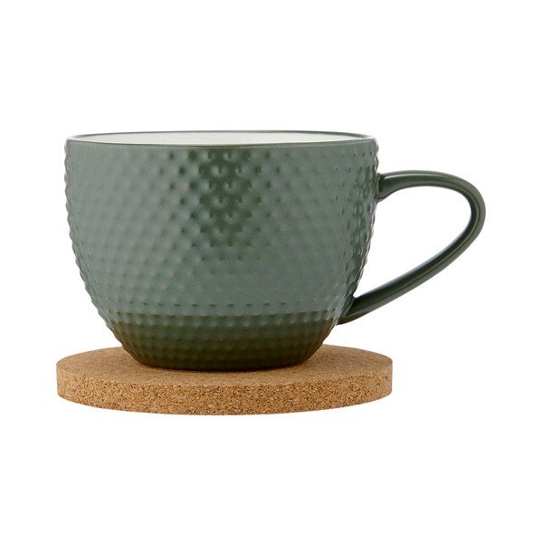 Zelena porcelanasta skodelica s podstavkom 350 ml Abode - Ladelle