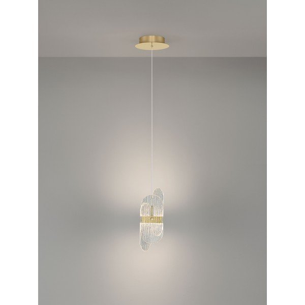 Medeninasta kovinska LED zatemnitvena viseča svetilka s steklenim senčilom ø 14 cm Lucien – Nova Luce-image-4