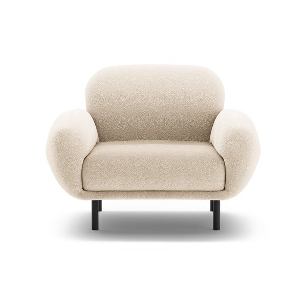 Bež fotelj iz tkanine bouclé Poppy – Micadoni -image-1