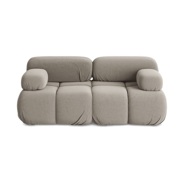 Bež žametna sedežna garnitura 190 cm Lokua – Makamii