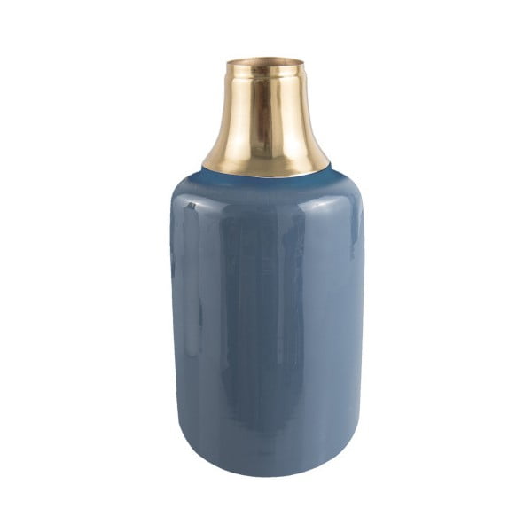 Modra vaza z zlatimi detajli PT LIVING Shine, višina 33 cm