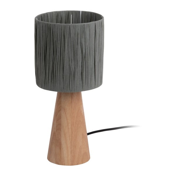 Siva/naravna namizna svetilka s senčnikom iz papirnatega prepleta (višina 33 cm)  Sheer Cone – Leitmotiv
