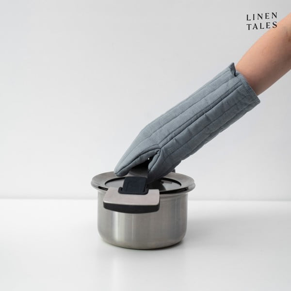 Lanena kuhinjska rokavica Blue Fog – Linen Tales-image-1