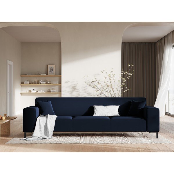 Modra žametna zofa Cosmopolitan Design Siena-image-1
