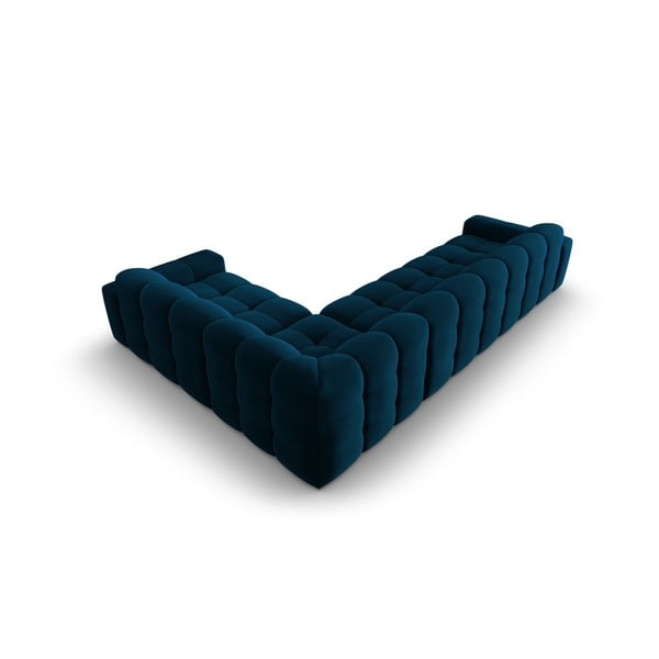 Temno modra žametna kotna zofa (desni kot) Kendal - Micadoni Home-image-4