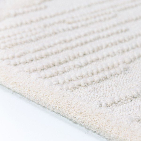 Bela ročno tkana preproga iz mešanice volne 140x200 cm Sculptured Blocks – Flair Rugs-image-3